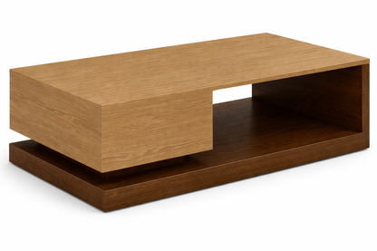 Wooden Coffee Table with a minimalist design on a white background