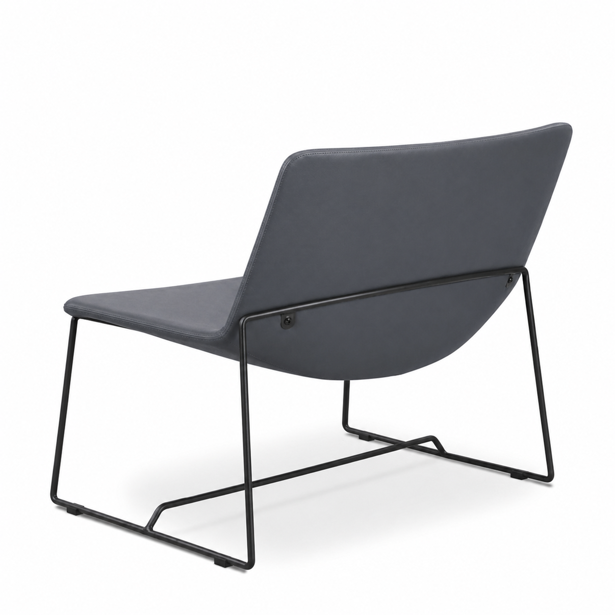 Modern chair with dark gray seat and backrest on a white background