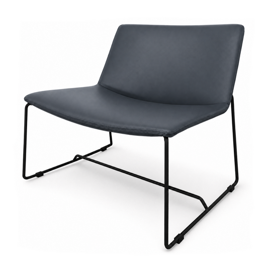 Modern Blue Grey chair with a white background