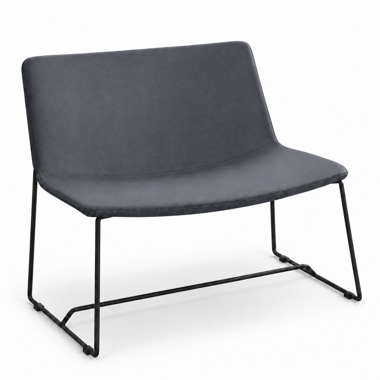 Modern black chair with a minimalist design on a white background