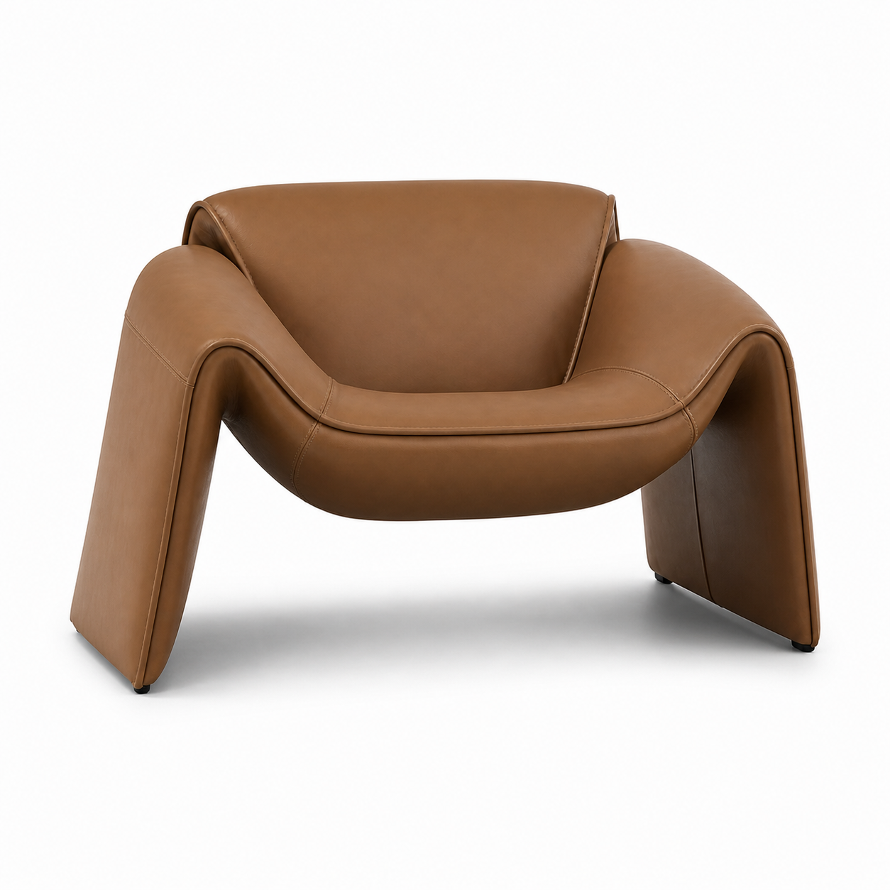 Modern Brown leather chair on a white background