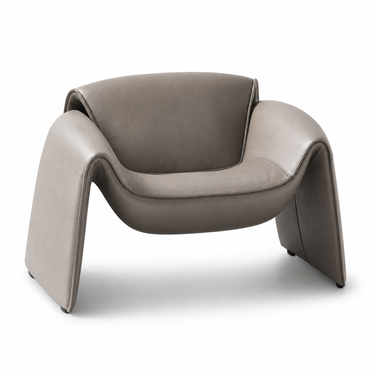 Modern grey armchair on a white background
