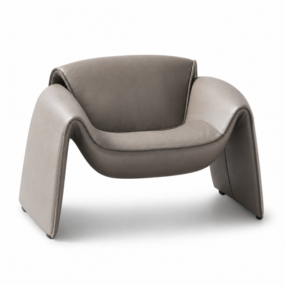 Modern grey armchair on a white background
